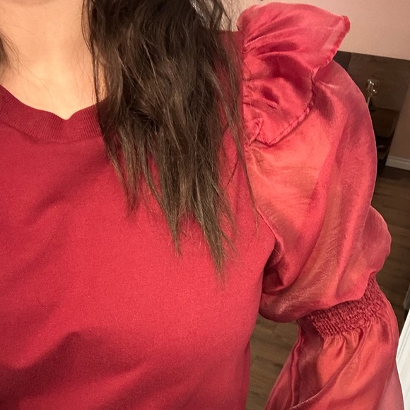 Flowy Sleeve Burgundy Sweater from Anthropologie - Picture 4 of 4